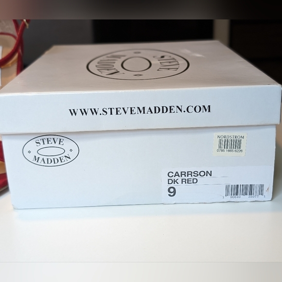 Steve Madden | Carson Dark Red Suede Ankle Strap Platform Heels | 9 - Picture 11 of 13